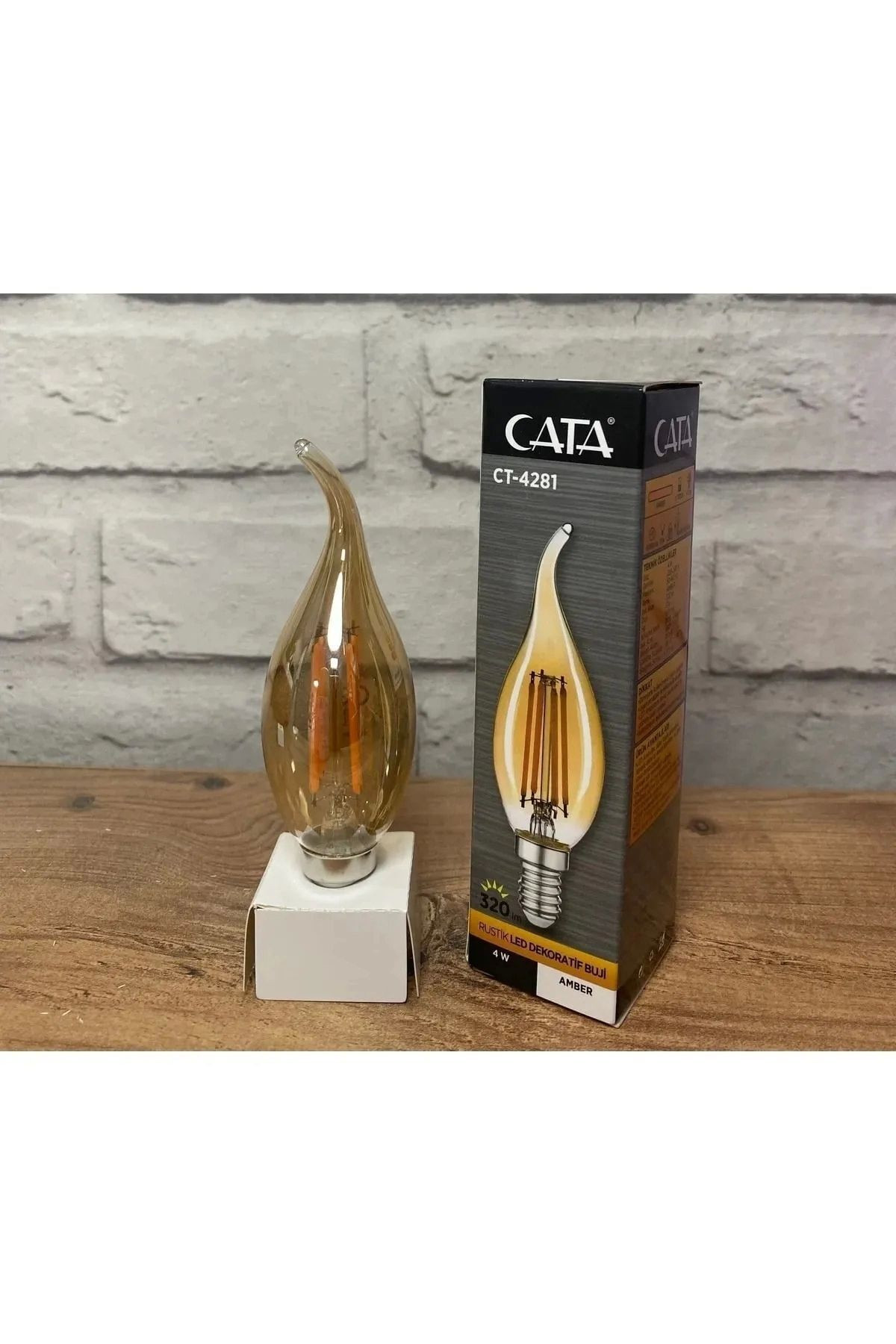 4281 4W Amber Rustik K�vr�k Mum Led Ampul E14 Duy AMBER RENK