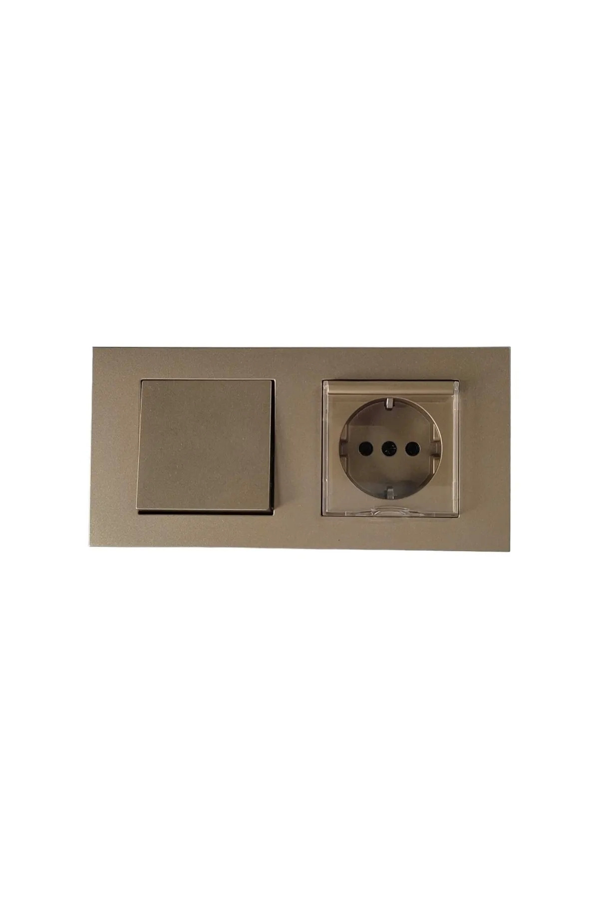 Ovivo Grano Titanyum �kili Set Kapakl� Toprakl� Priz + Kapakl� Toprakl� Priz