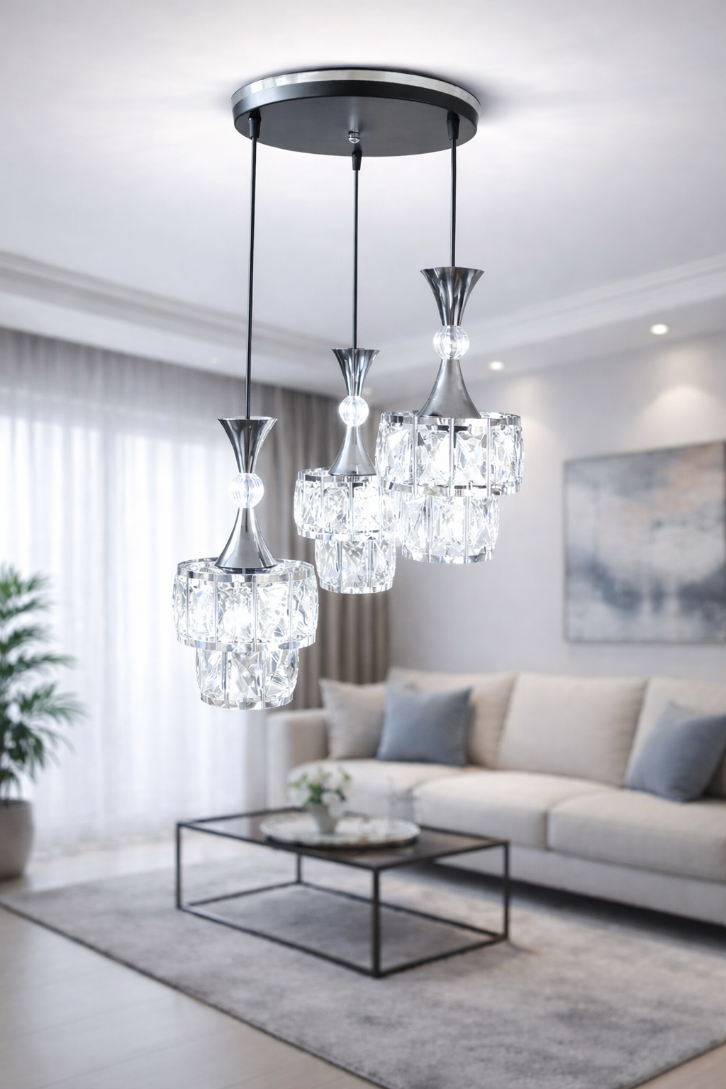 mirsa �izgili mira� kristal avize 3 l� g�m��