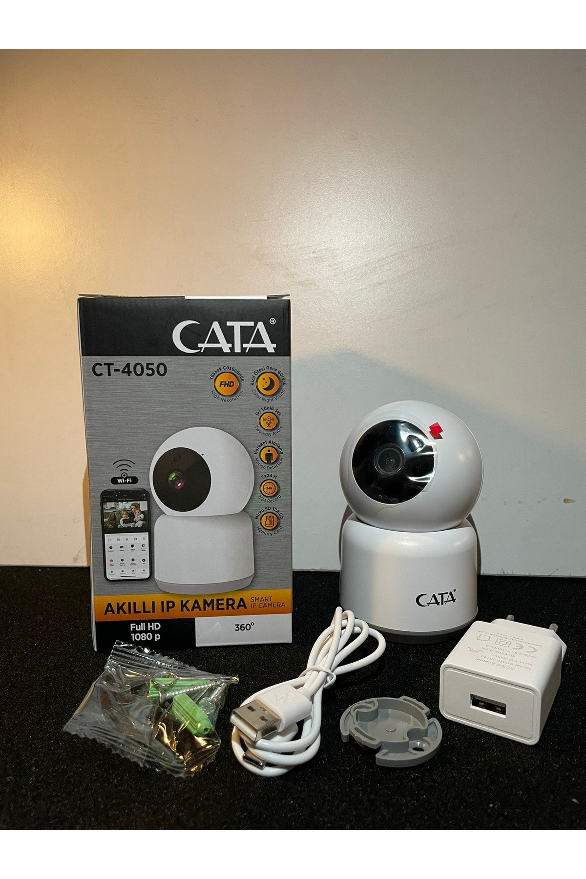 360 Derece D�nebilen Ak�ll� Wi-fi Kamera(FULL HD-1080P) Ct-4050