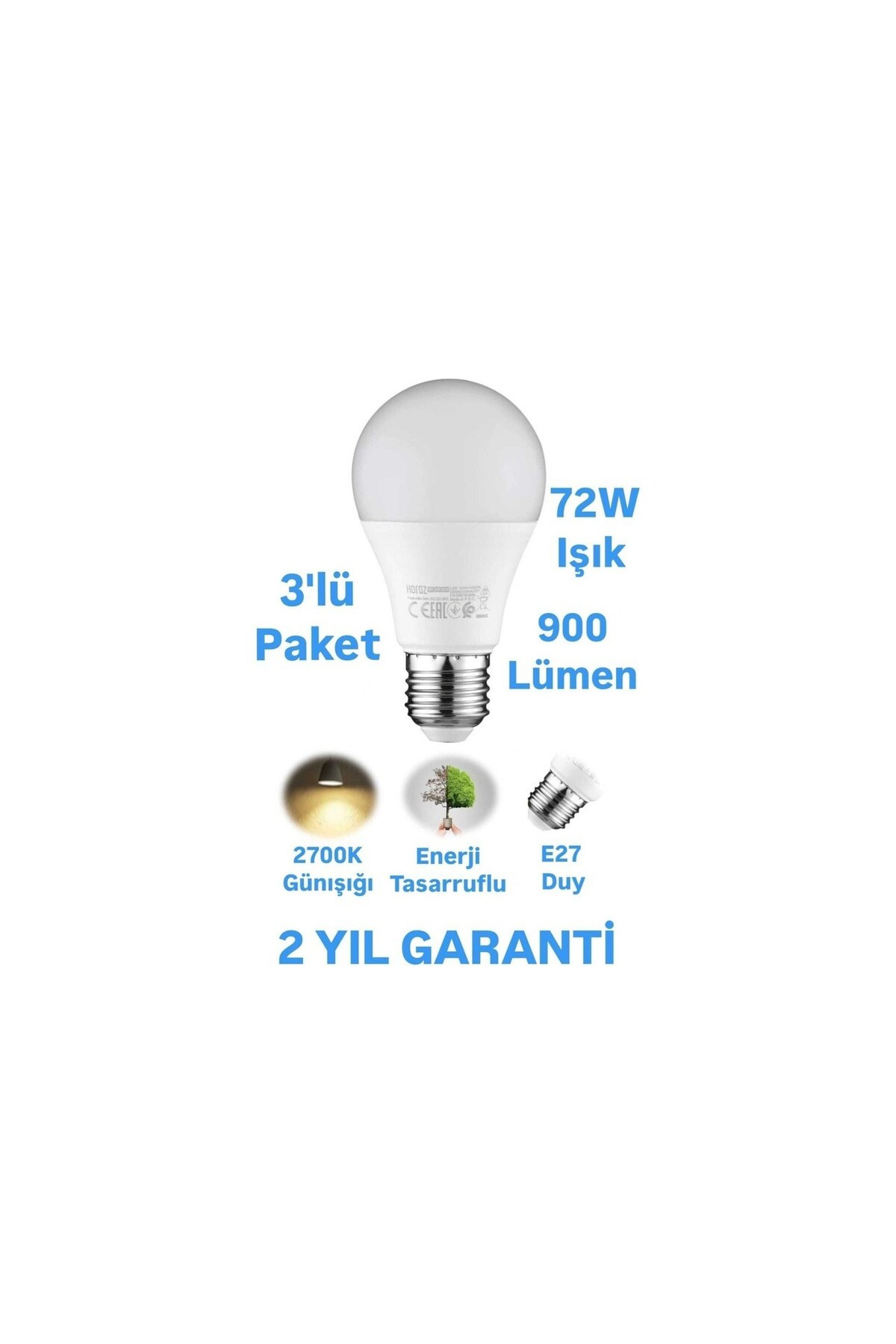 Horoz 9W LED Ampul G�n����� E27 Duy 900 L�men LED Lamba 3l�