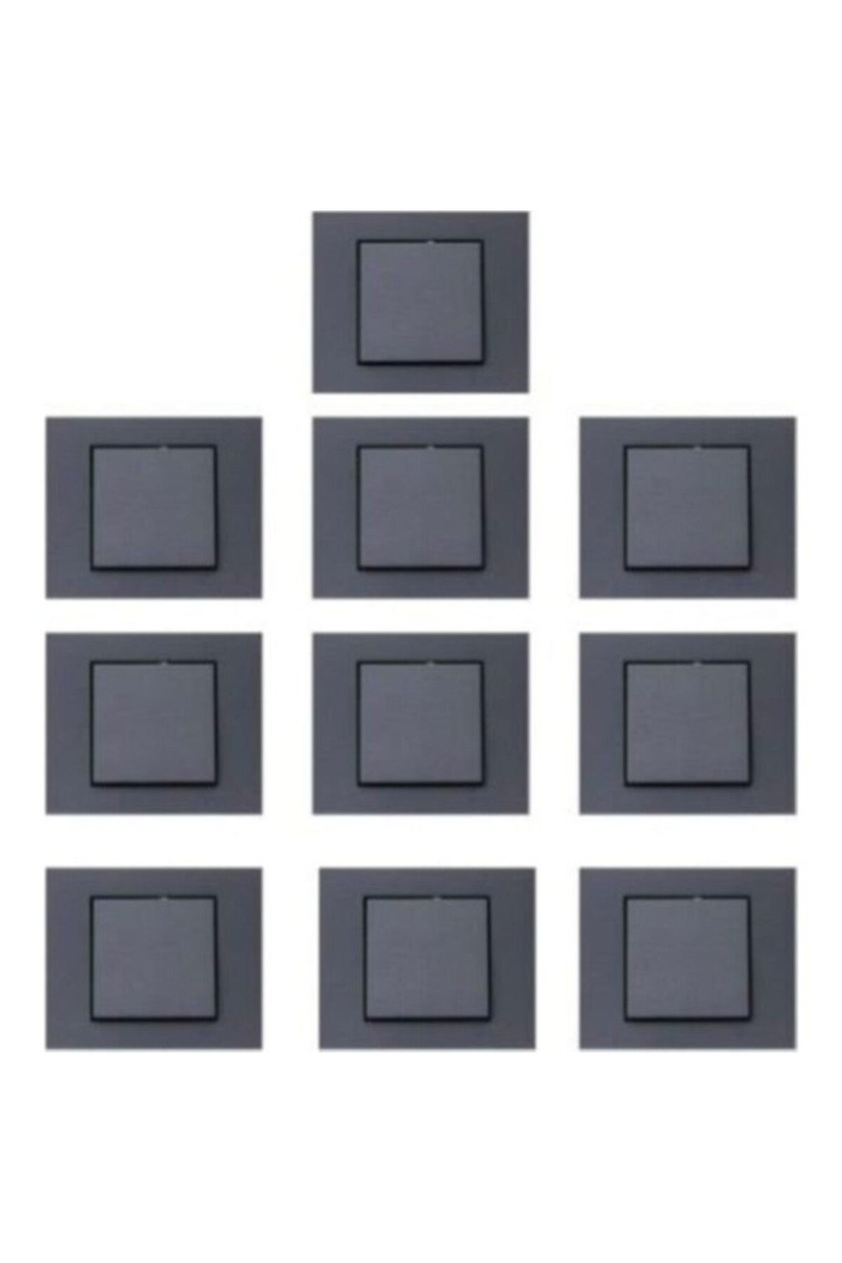 Ovivo Grano Füme Anahtar 10'lu Paket Çerçeve Dahil Ovivo Füme Anahtar 10'lu