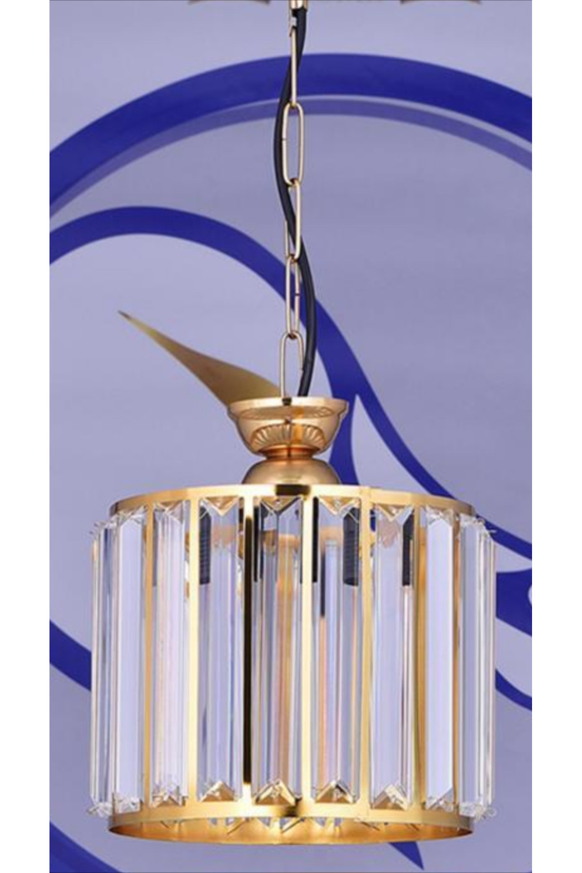 Tekli Kristal avize a�elya Gold