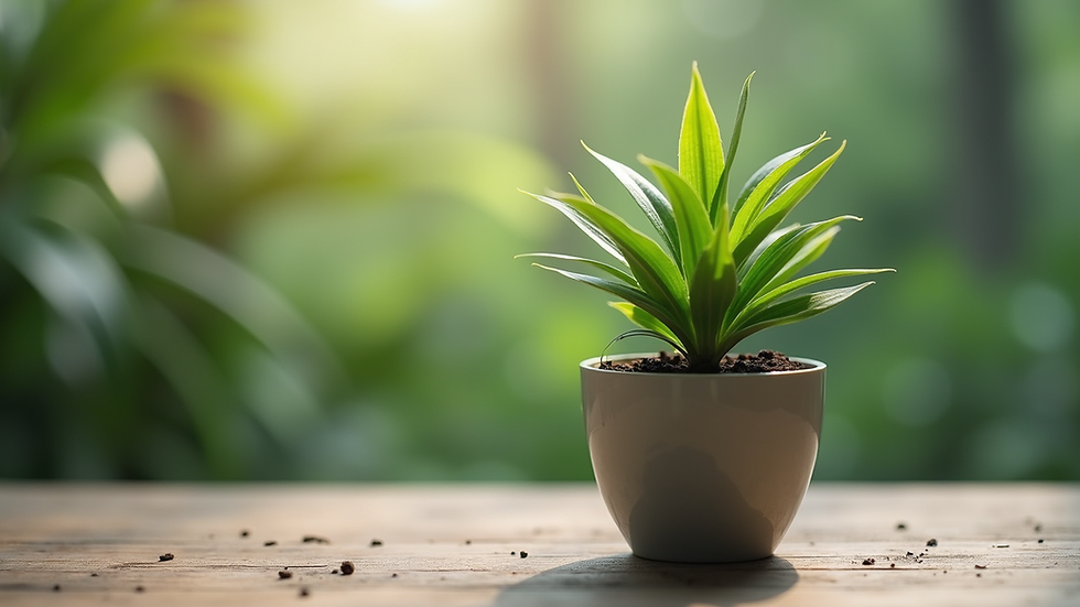Close-up de planta em vaso sustentável em escritório moderno