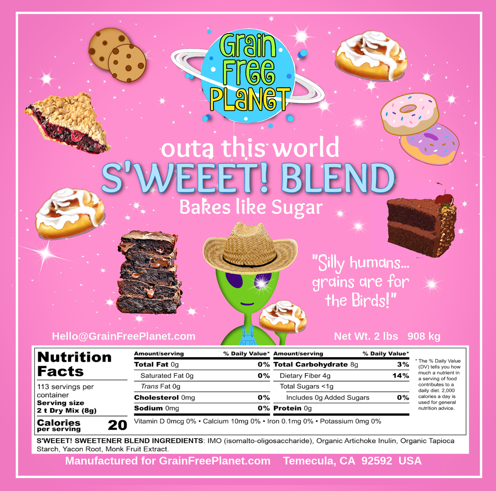 S'WEEET! SUGAR-FREE BAKING BLEND SWEETENER - 2 LBS