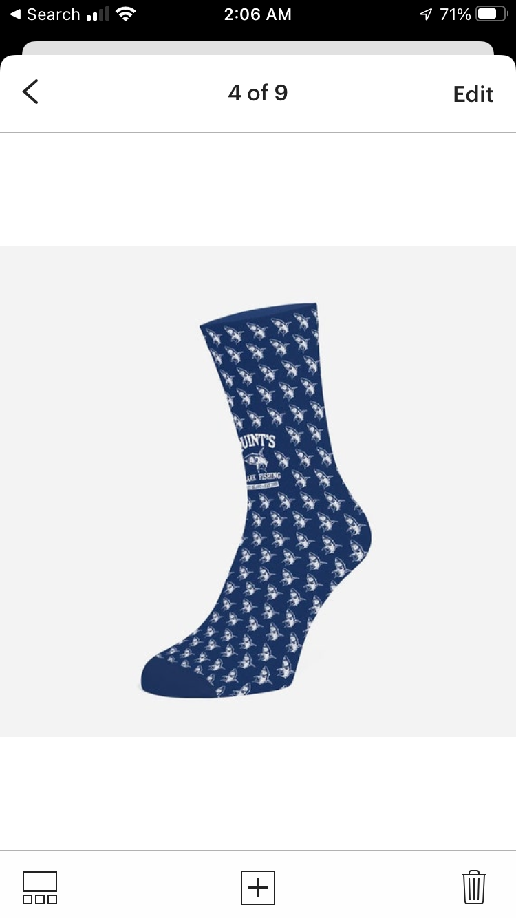 Thumbnail: JAWS movie inspired sock/keytag combo