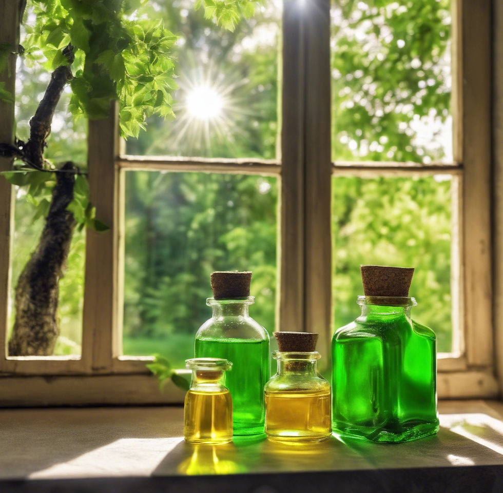 green with bottles of oils and window with trees and sun_edited.jpg