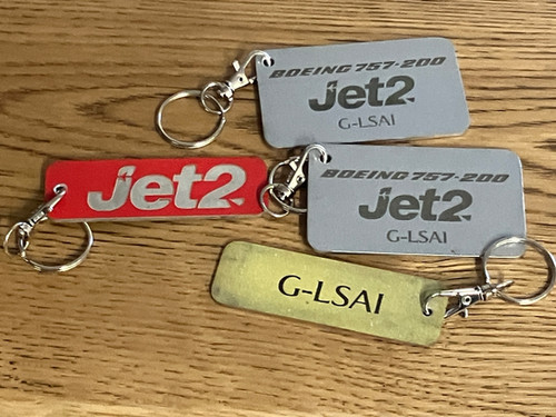 Ex-Jet2 Boeing 757, G-LSAI, fuselage section key tag | Aerotiques