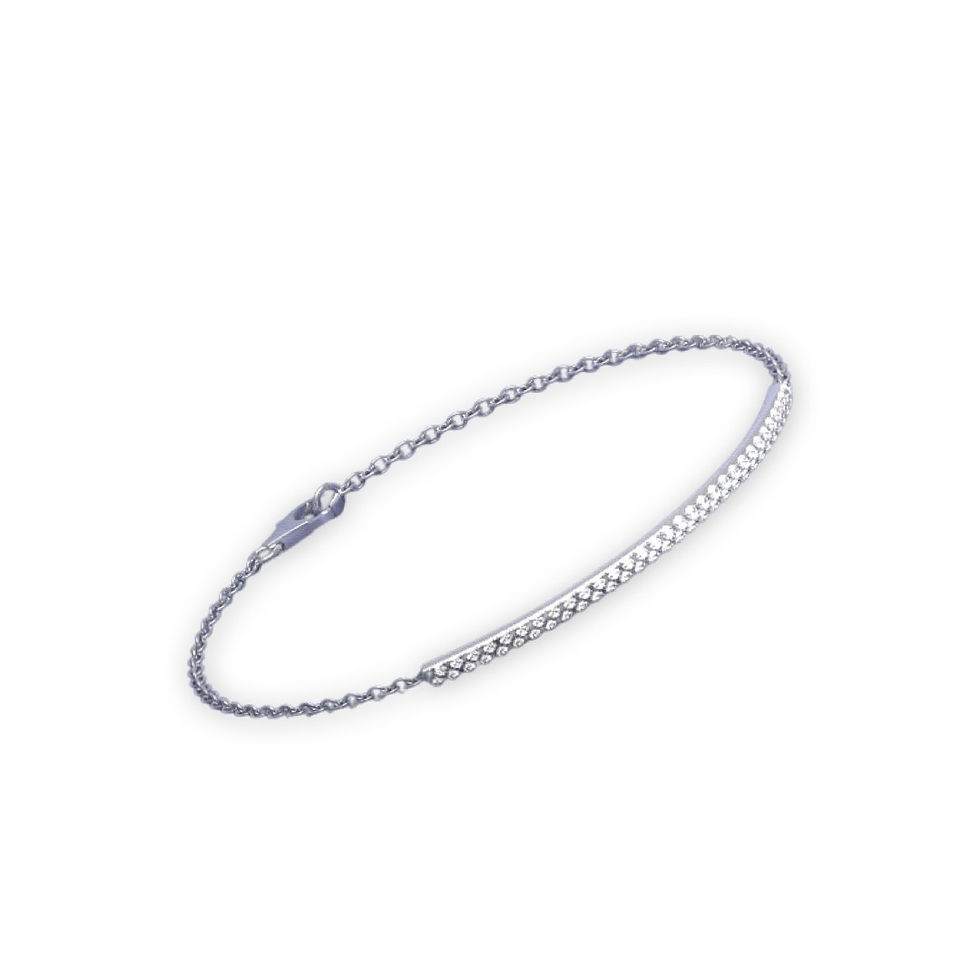 Thumbnail: Gold bracelet and double line of diamonds "Shooting Star"