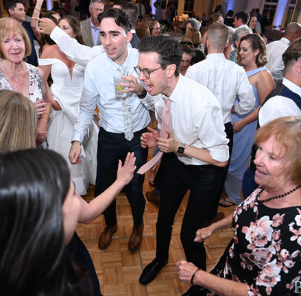 The DJ had all the guests up and there was plenty of room for everyone to dance and have a great time during this wedding at Granite Links in Quincy MA