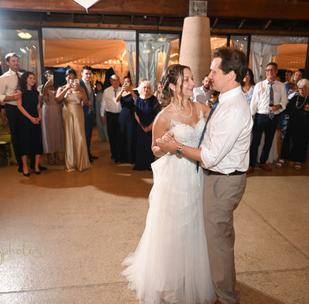 Bride dances with her dad on the huge dance floor at Plimoth Patuxet formerly known as Plymouth Plantation