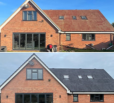 BEFORE AFTER PHOTO ROOF STEAM CLEAN PAINTING CR CLEANING KENT