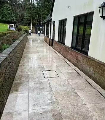 Dirty patio slabs