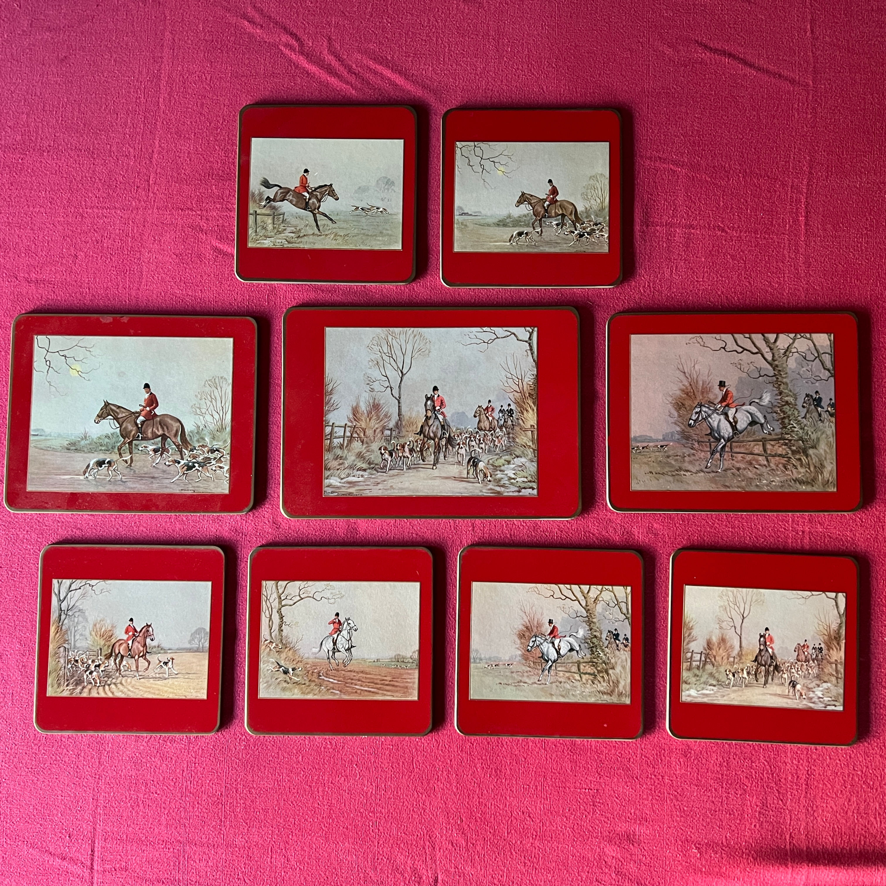 Vintage Sheraton Fox Hunting Placemats by Ninetta Butterworth