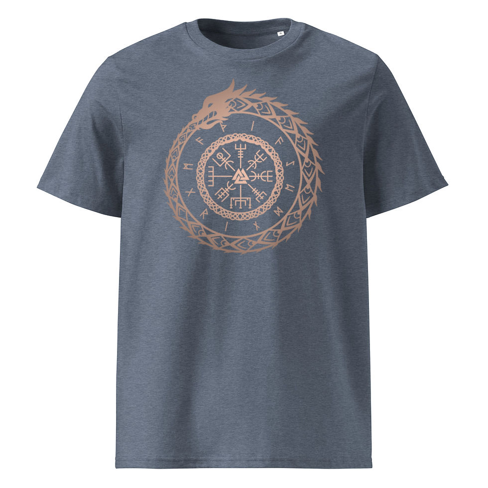 Thumbnail: Dragon Runic unisex organic cotton t-shirt