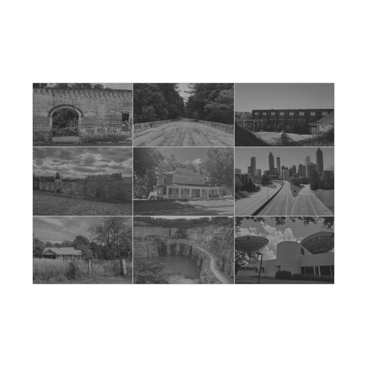TWD Locations Gift Wrap Papers - b&w