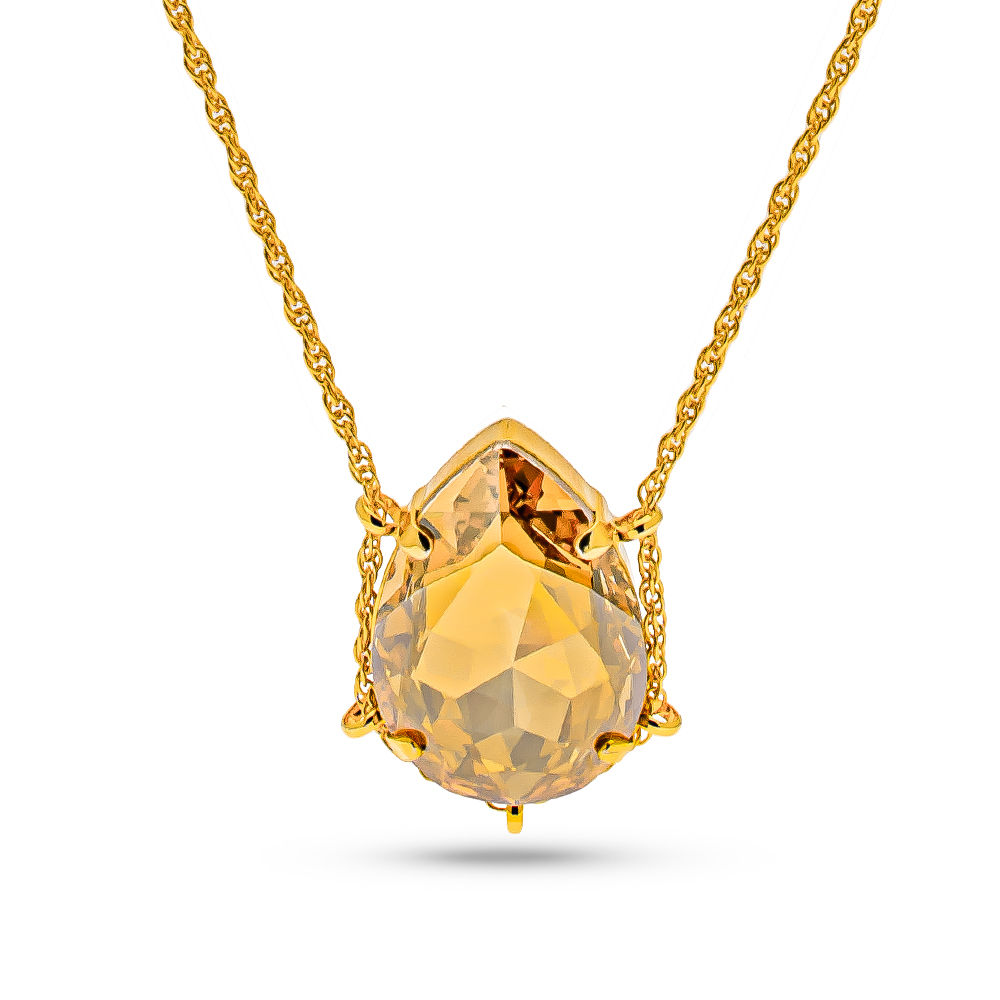 שרשרת עריסה Cradle עם תליון קריסטל טיפה golden shadow ציפוי זהב - לילה