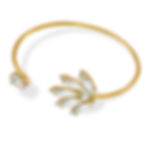 צמיד בנגל "מריאן" משולב קריסטלים כלות פליז מצופה זהב - לילה