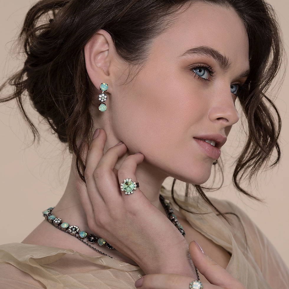 עגילים צמודים ונדי פסיפיק אופל כסף עתיק