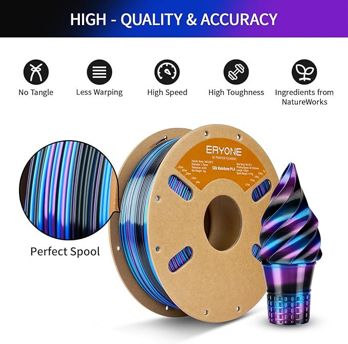 Thumbnail: Silk Rainbow PLA -Red, Gold and Purple