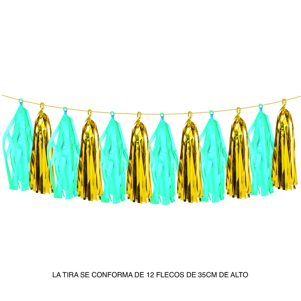 Miniatura: KIT DE DECORACIÓN CUMPLEAÑOS DORADO/VERDE MENTA