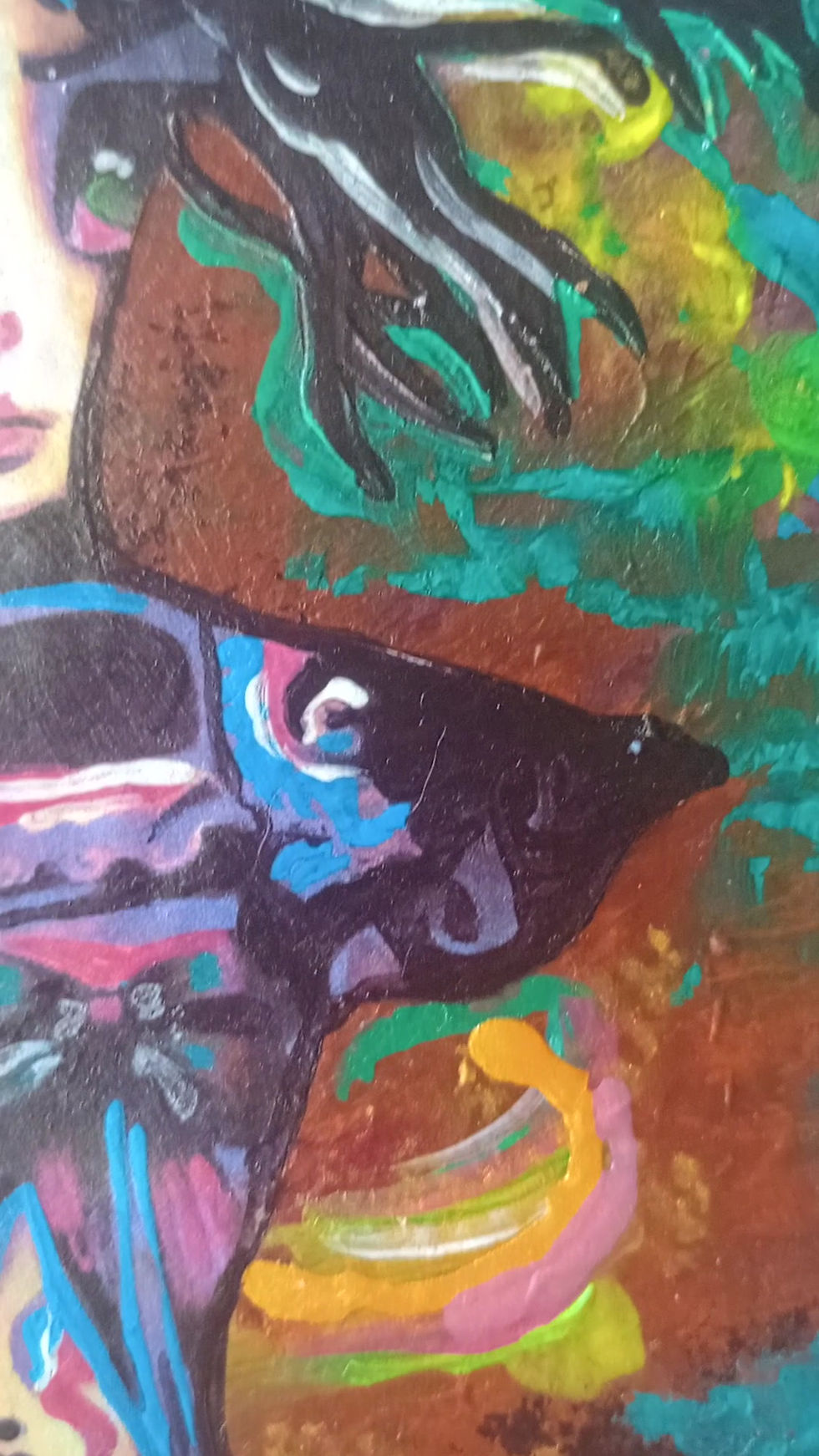 Thumbnail: Video of up close painting strokes and textures of painting of the little girl inside