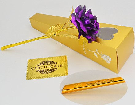 Thumbnail: Golden Charity Rose (24k)|Personalized Text | 50% To Charity