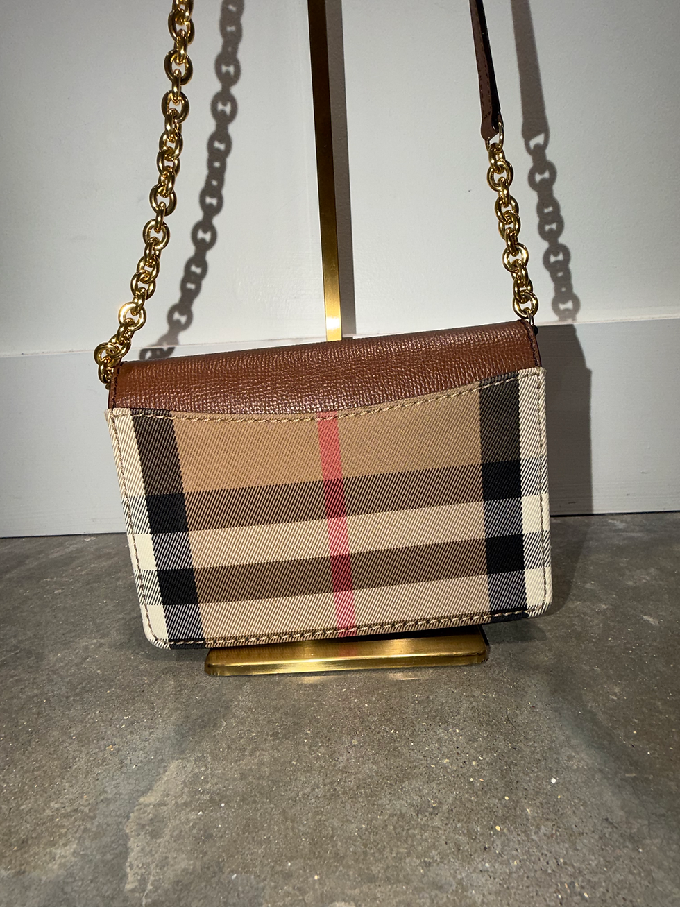 Thumbnail: Derby House Check Mini New Hampshire wallet on chain