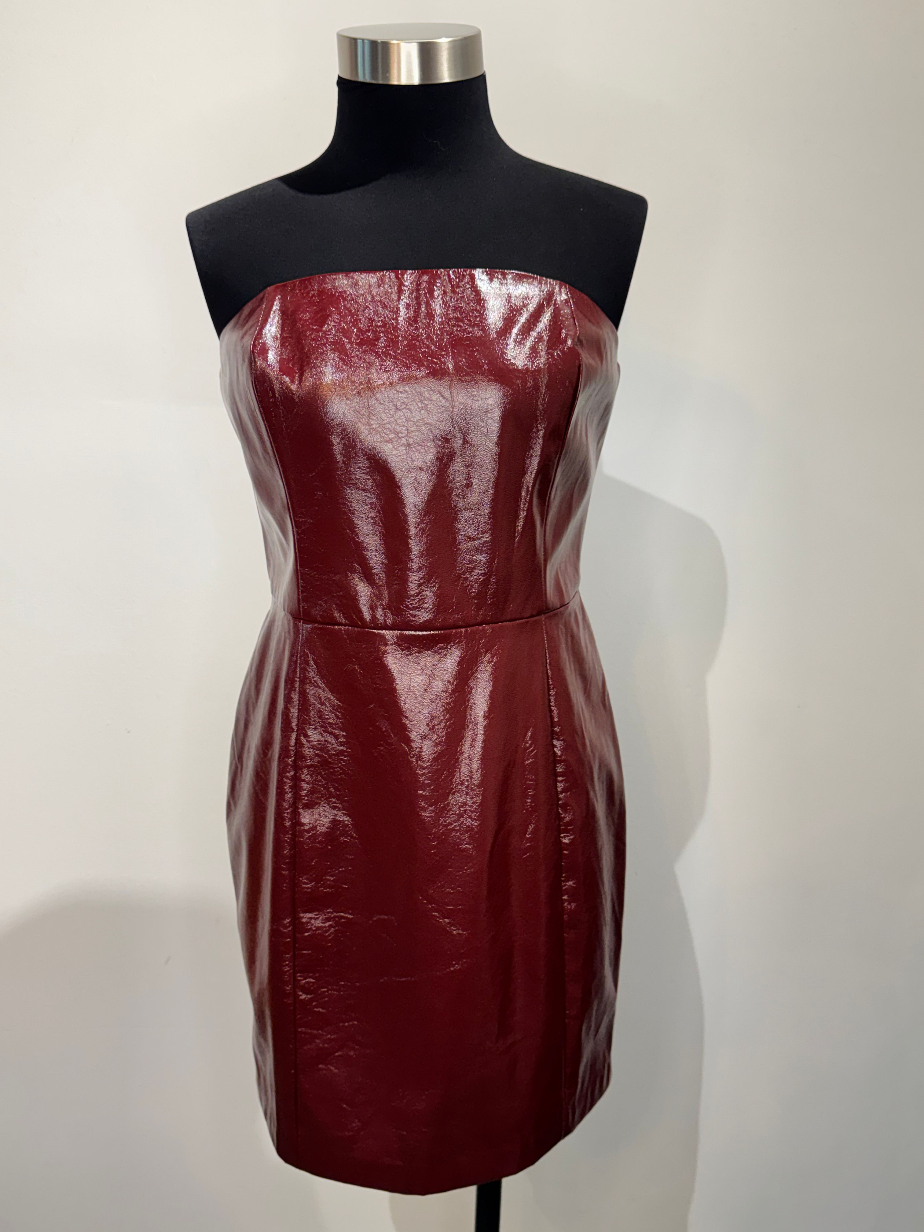 Amanda Uprichard Medium Vegan Leather Strapless Mini Dress