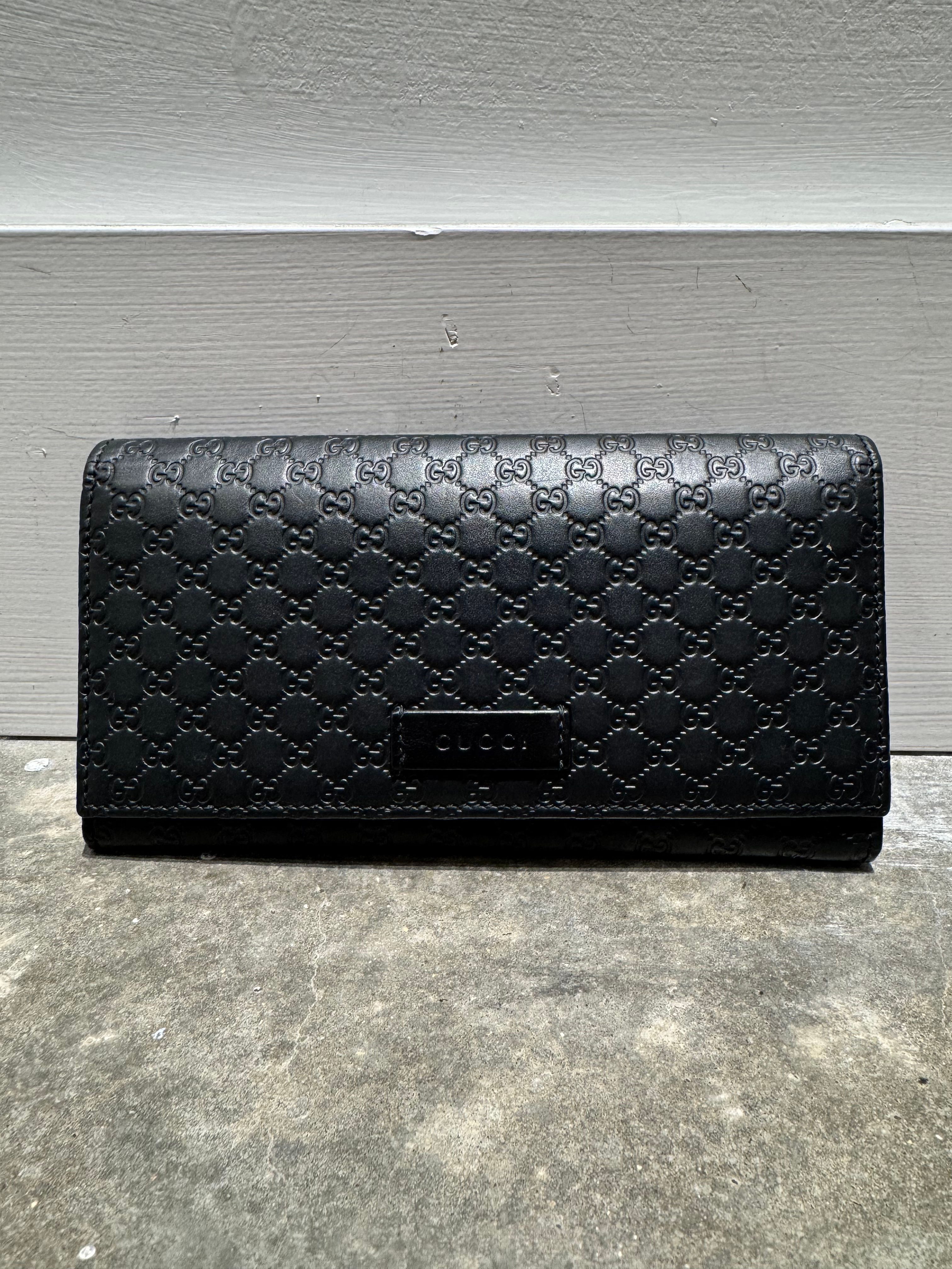 Gucci Leather Micro Guccissima Wallet