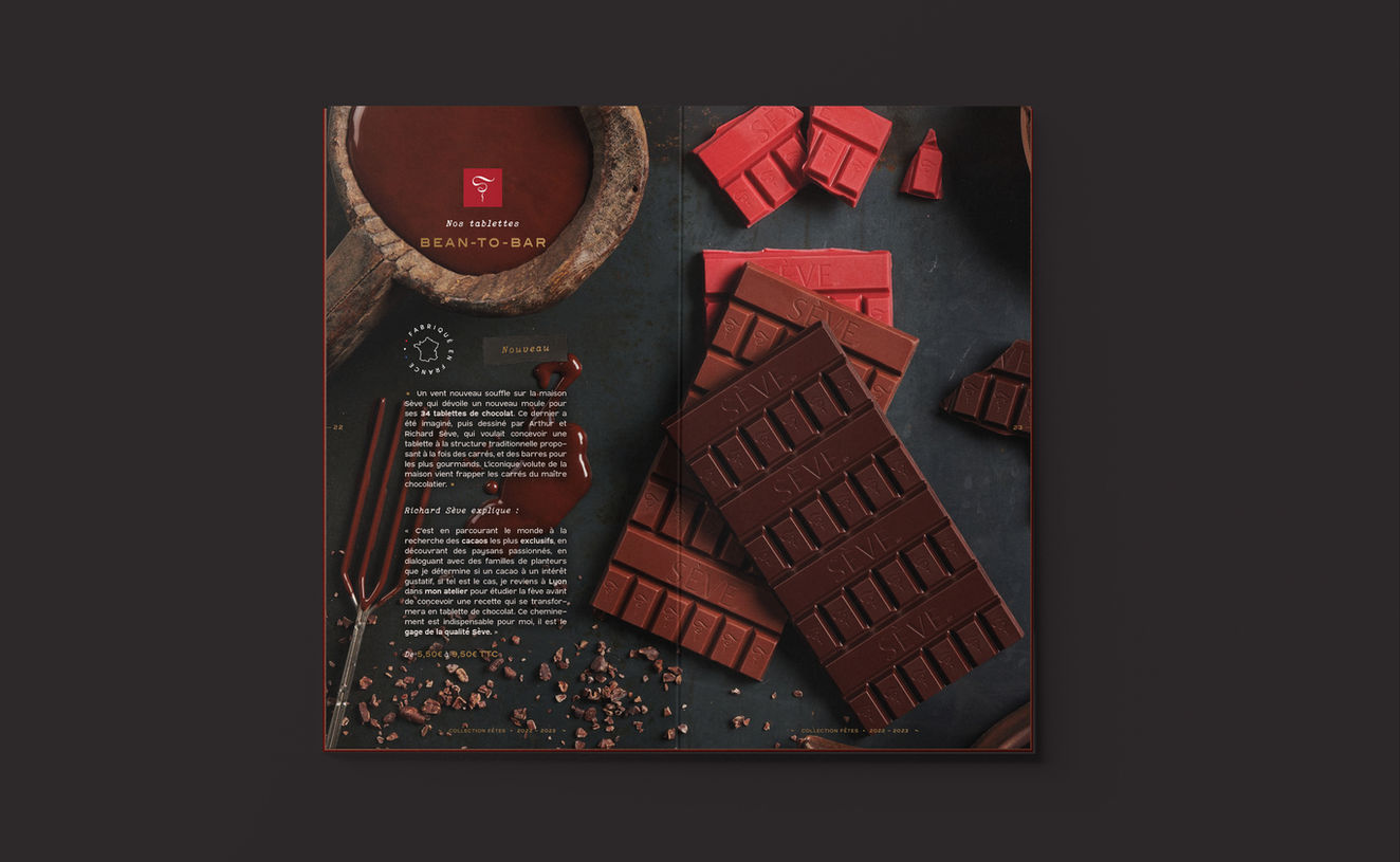 plaquette présentation catalogue buches noël chocolat