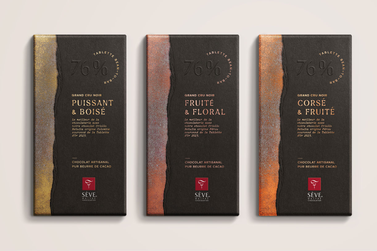 tablette de chocolat packaging haut de gamme epicerie fine