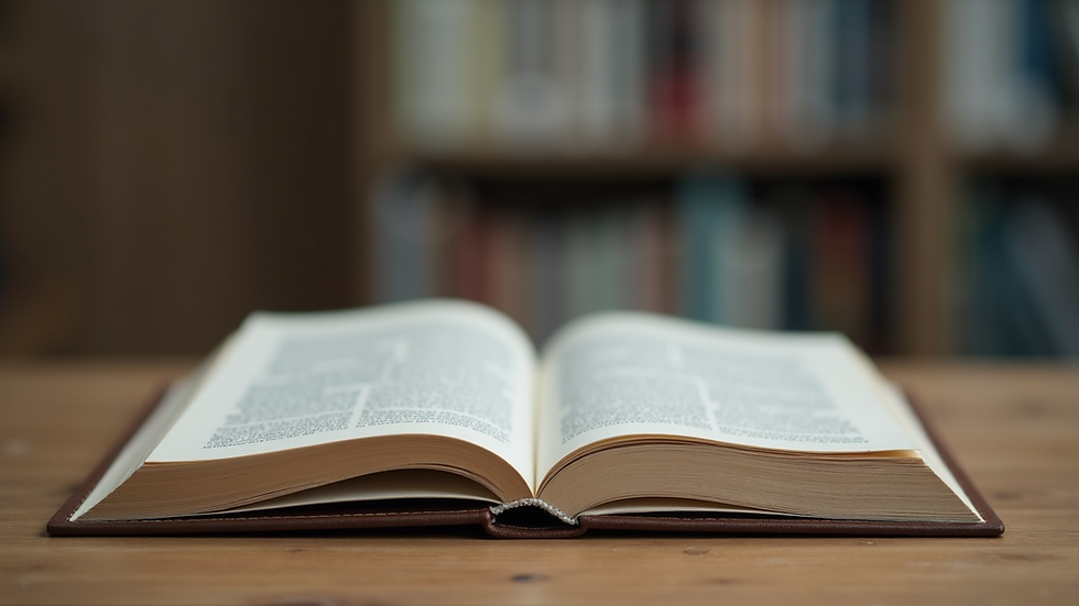 Eye-level view of an open book on mental health