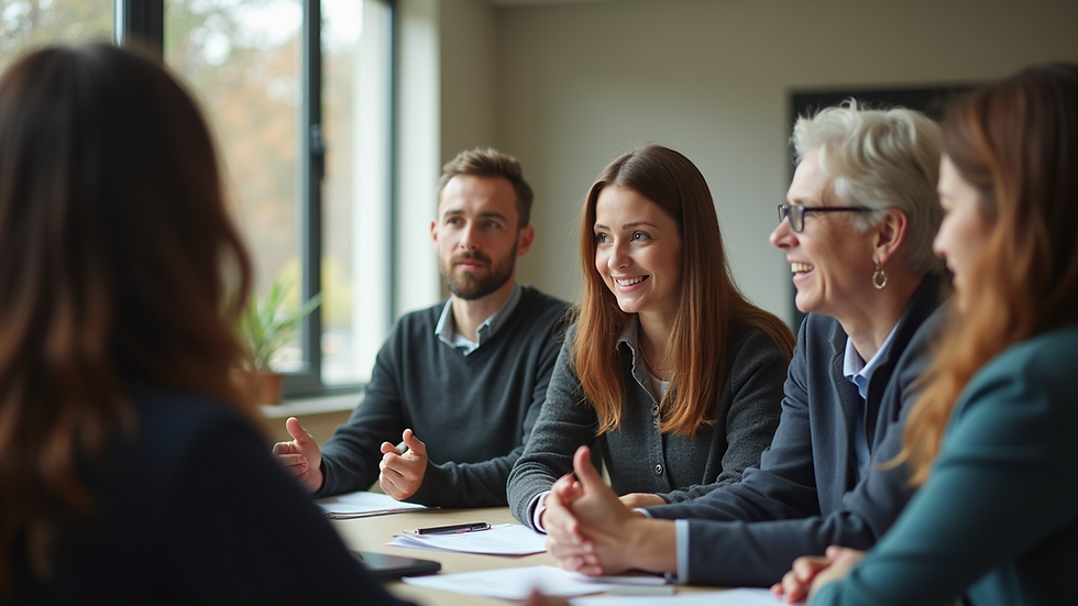 High angle view of a group participating in a mental health workshop