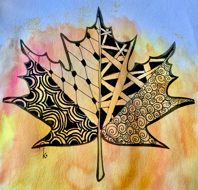 Fall Leaf Zentangle