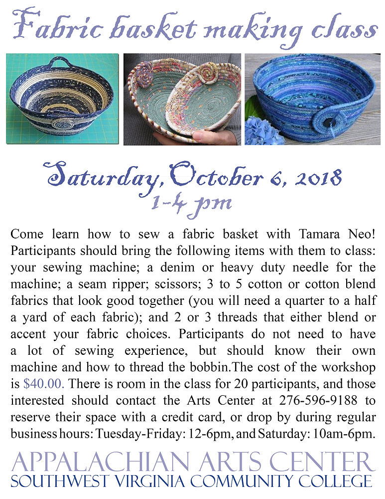 Fabric basket making class