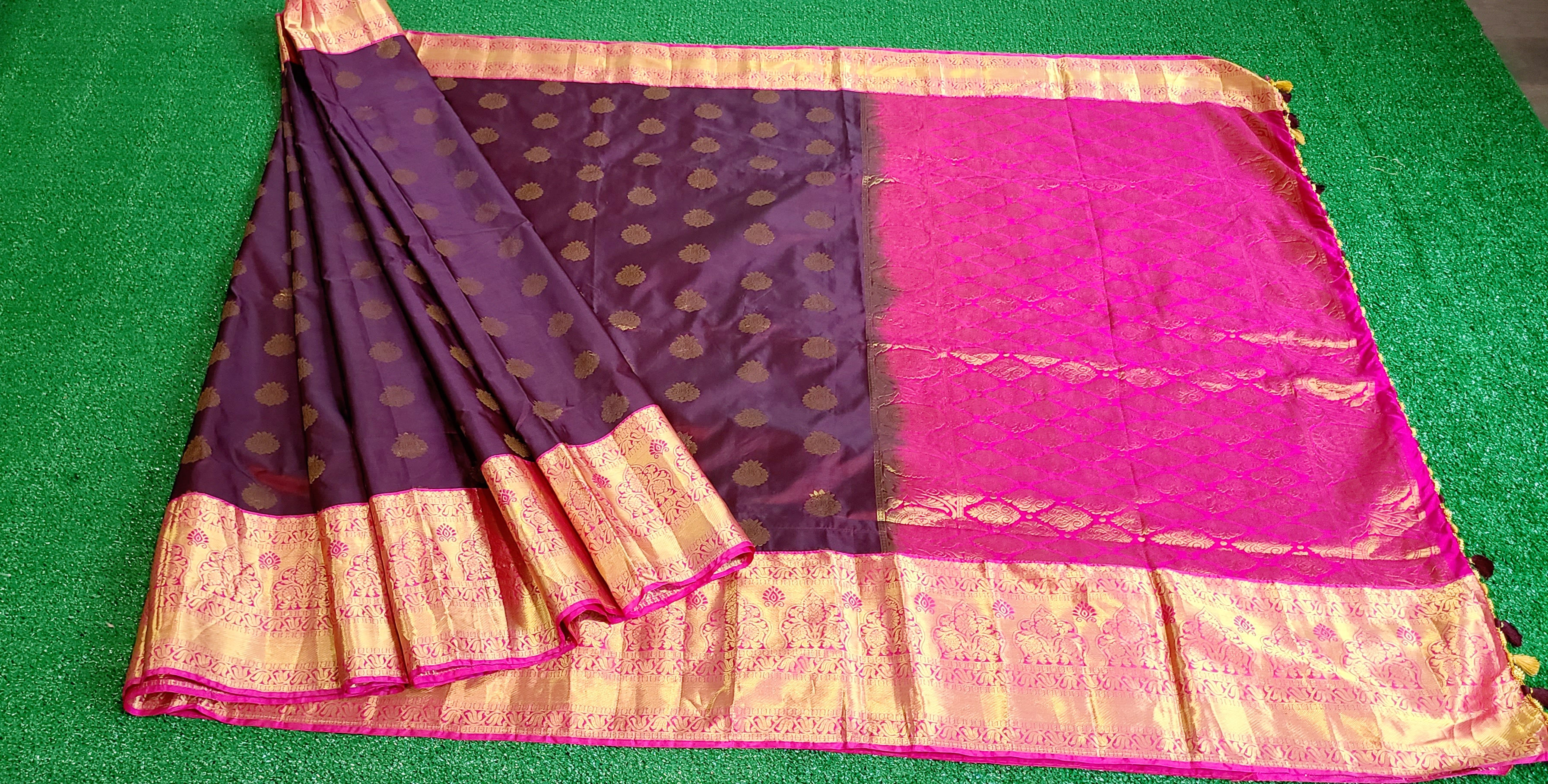 Semi Art Soft Silk with kanchi boarder 