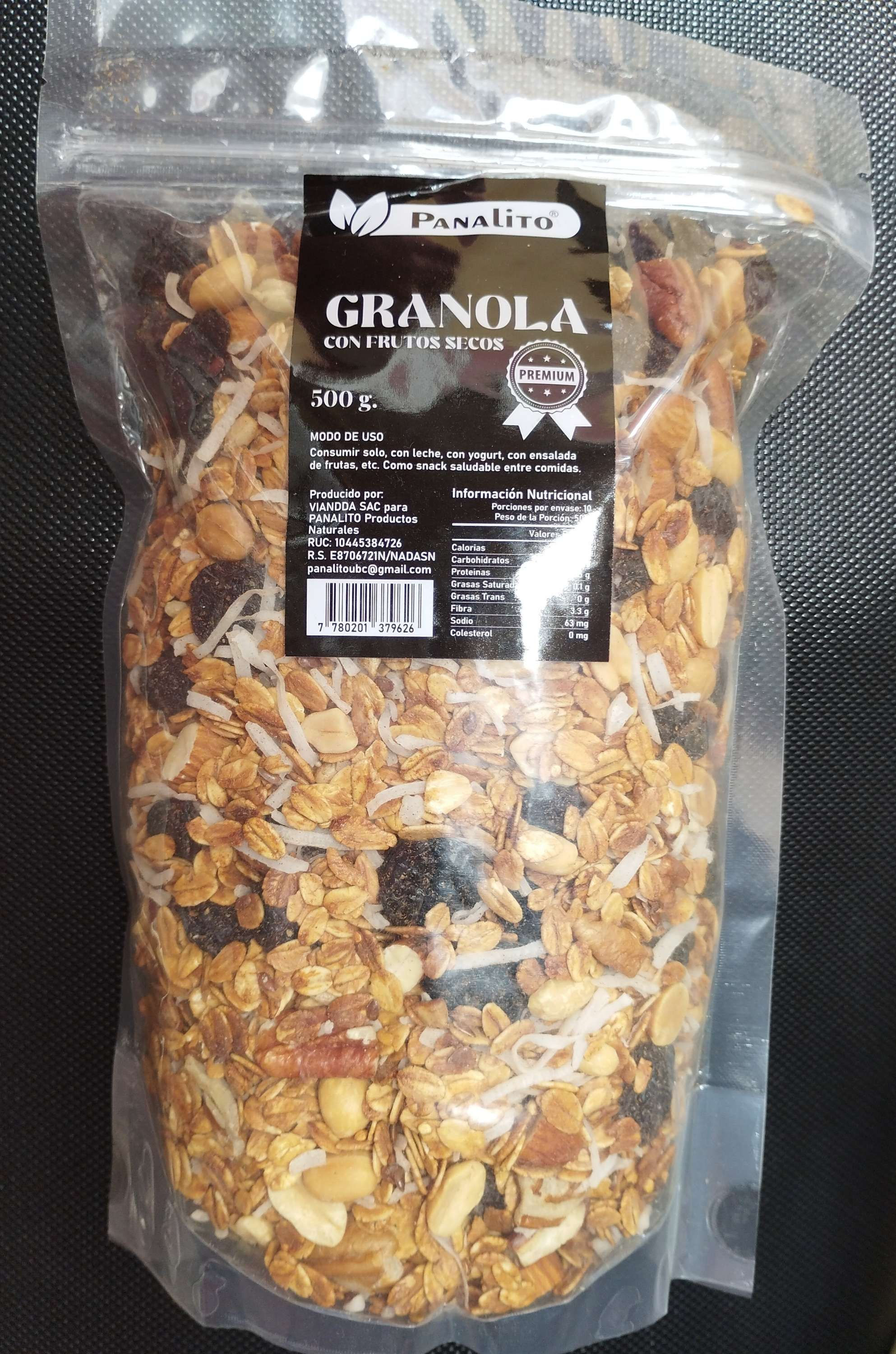 Granola con frutos secos (500g) Panalito