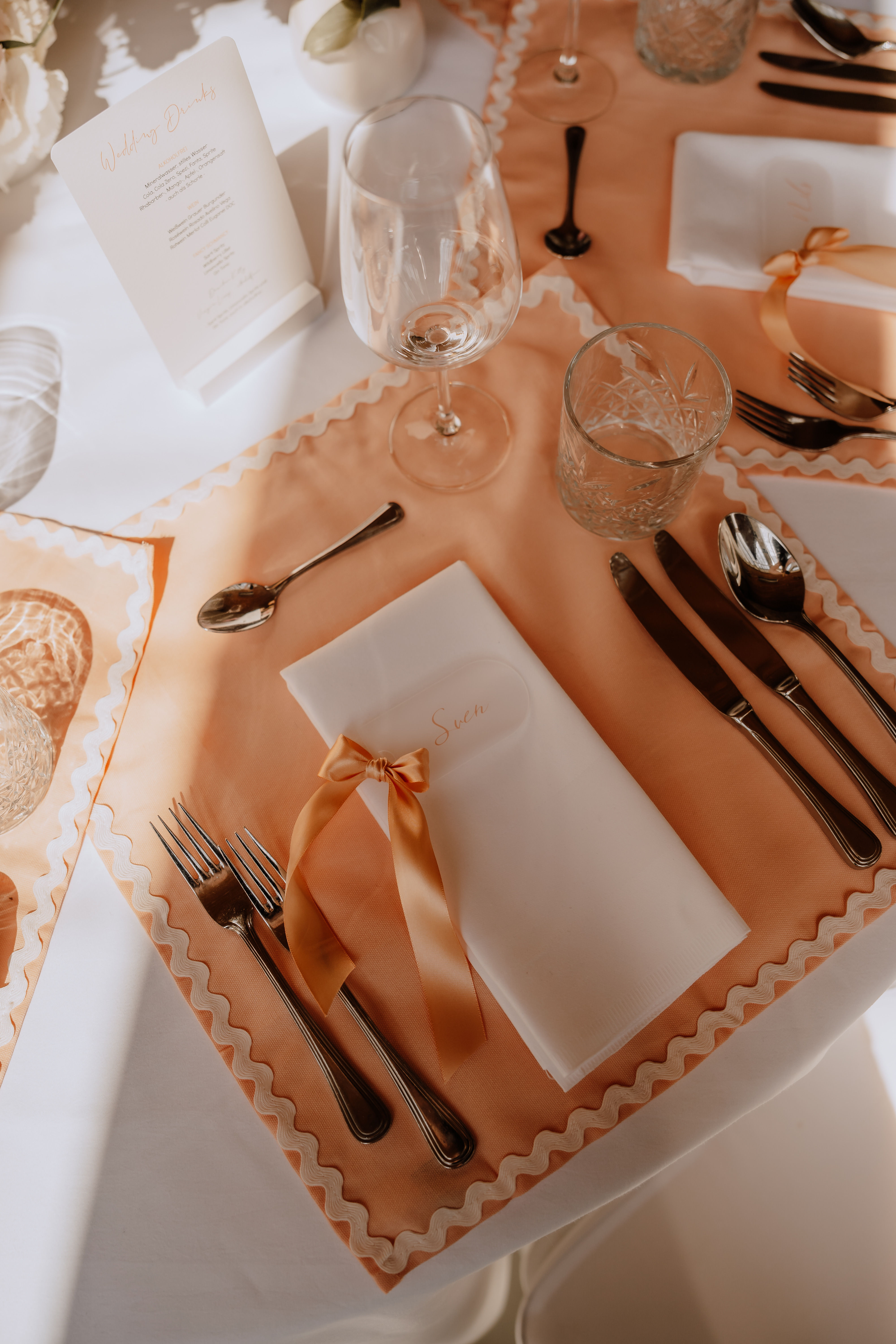 Serviette Peach RickRack