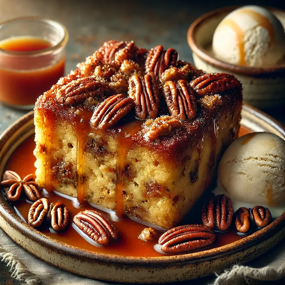 Praline Pecan Bread Pudding