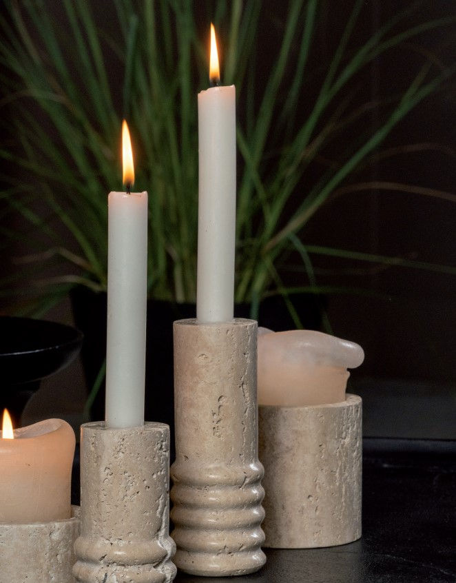 Miniatyrbilde: TRAVERTINE - lysestake stor