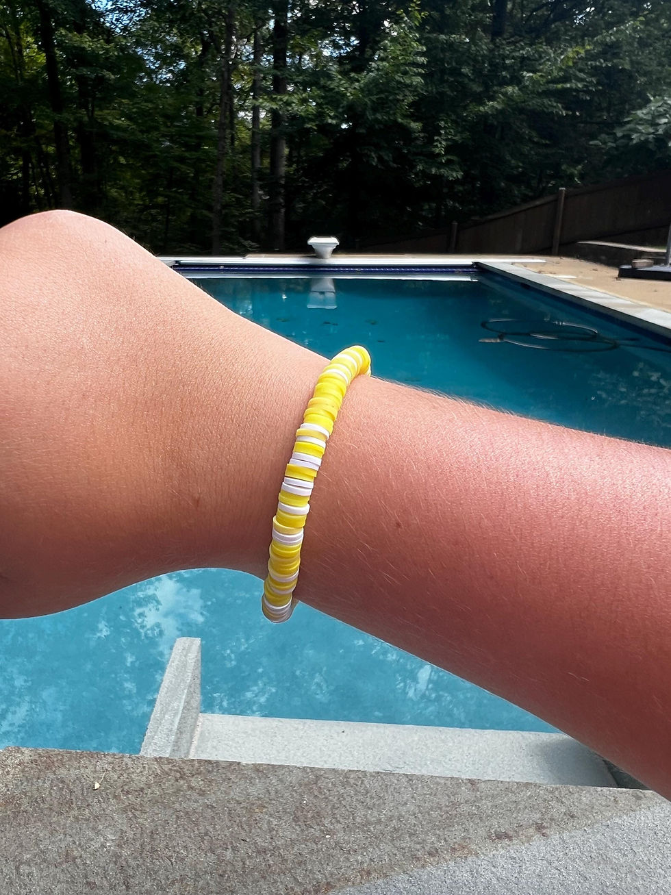 Thumbnail: Preppy Yellow Clay Bead Bracelet