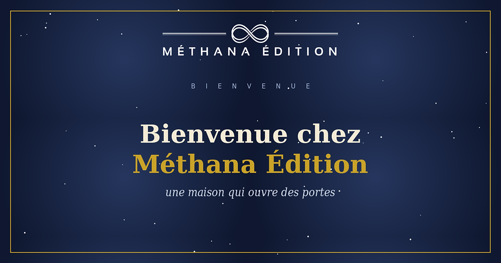 Bannière de bienvenue de Méthana Édition, maison d'édition indépendante.