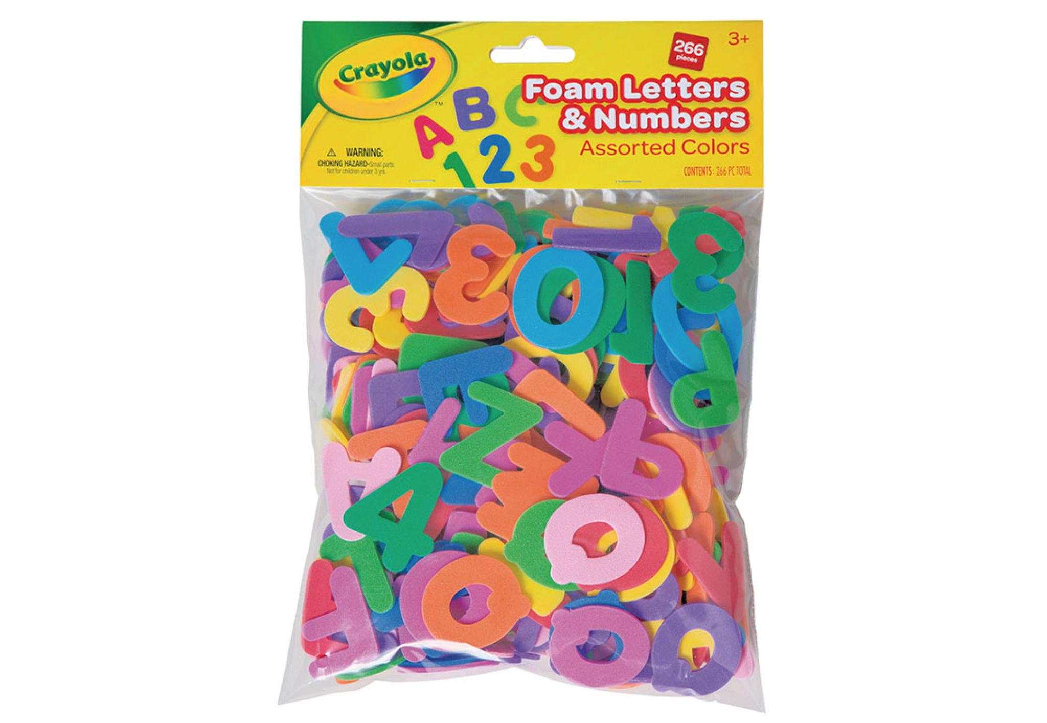 FOAM LETTERS & NUMBERS 266CT ASSORTED COLORS