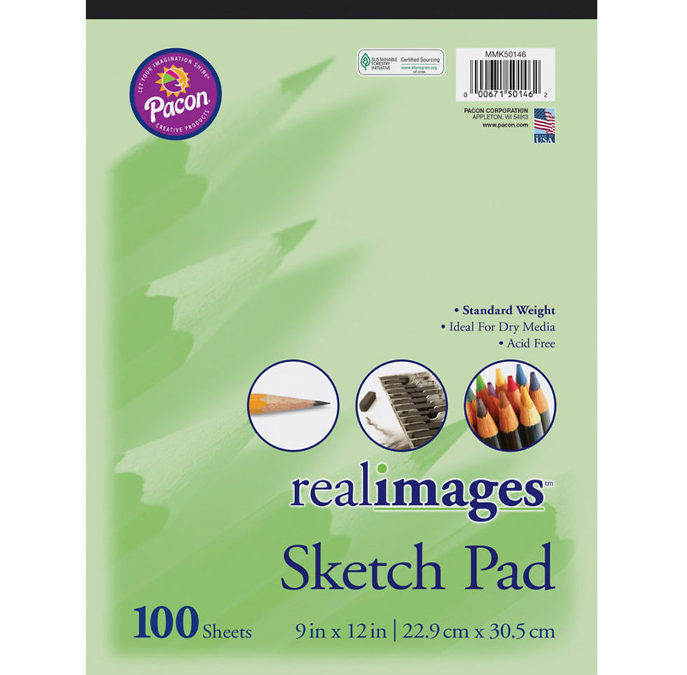 REAL IMAGES SKETCH PAD STAND WEIGHT 9X12 100 SHEETS