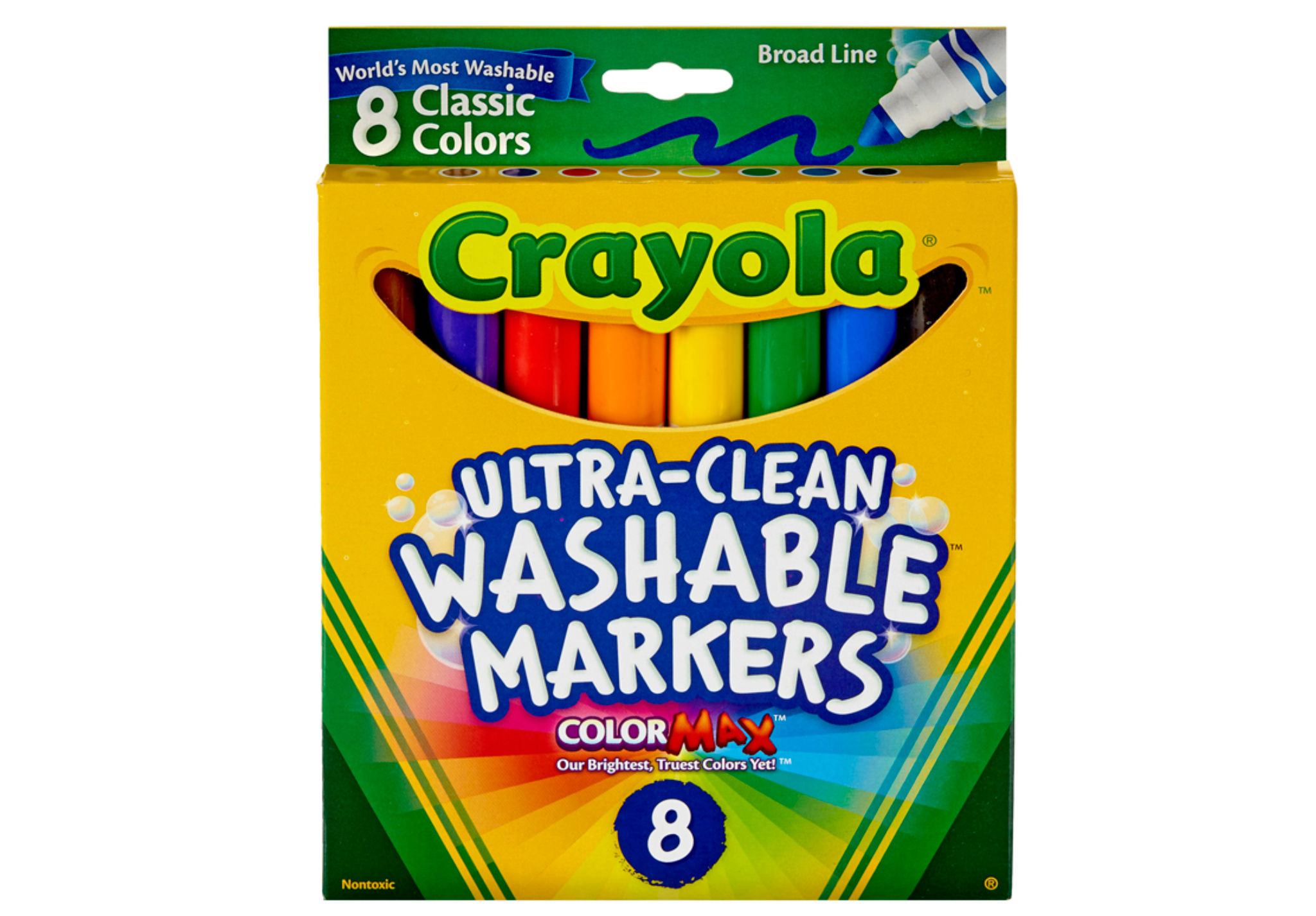 WASHABLE COLORING MARKERS 8 COLORS