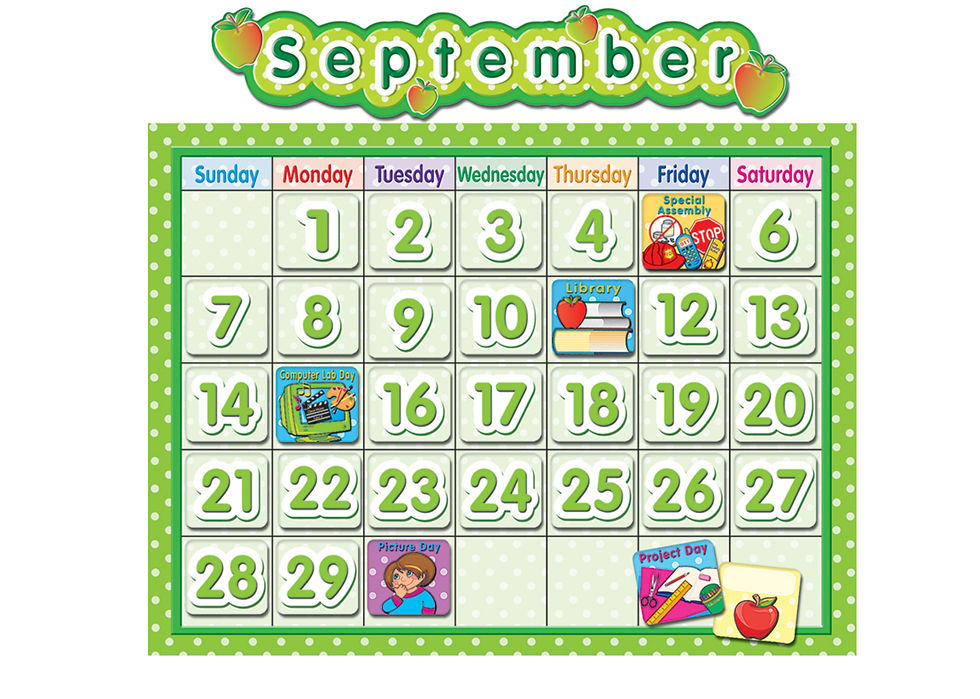 POLKA DOT SCHOOL CALENDAR BB SET