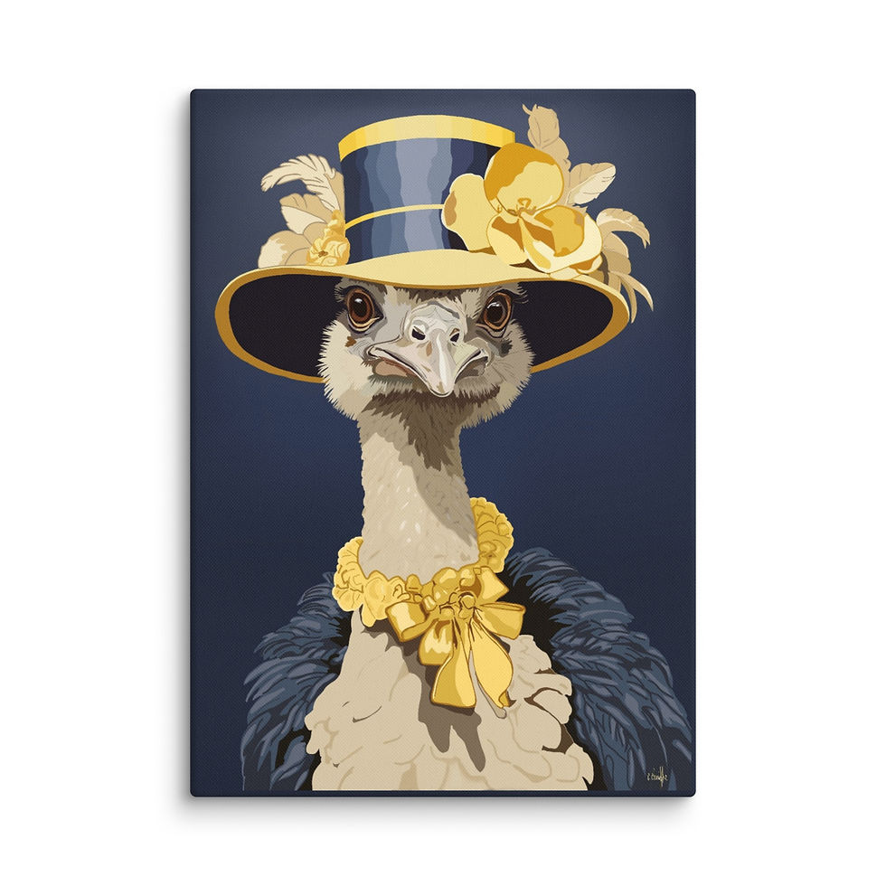 Miniature : Toile artistique d'autruche coquette 