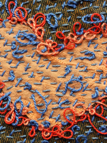 JMS orange stitched heart