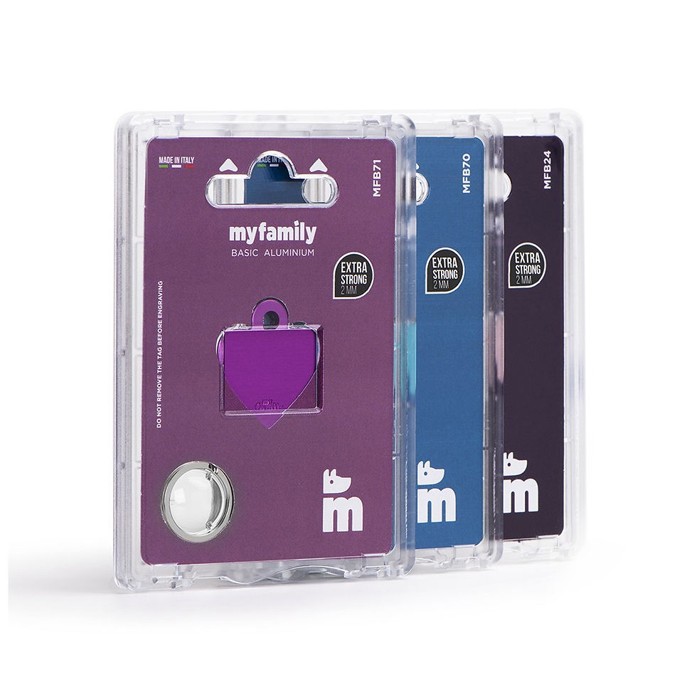 縮圖：MY FAMILY Basic Small Aluminum Red Heart ID Tag